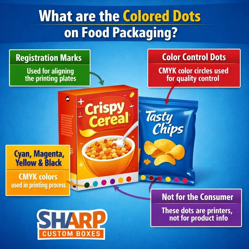 What are the colored dots on food packaging? 1 What are the colored dots on food packaging?